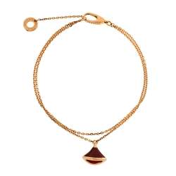 Pre Owned Bvlgari Divas' Dream Carnelian 18K Rose Gold Charm Bracelet SM
