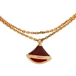 Pre Owned Bvlgari Divas' Dream Carnelian 18K Rose Gold Charm Bracelet SM