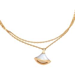 Pre Owned Bvlgari Divas' Dream Mother of Pearl 18K Rose Gold Charm Bracelet SM