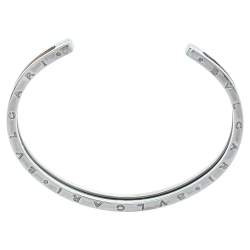 Pre Owned Bvlgari B.Zero1 18K Rose Gold & Steel Open Cuff Bracelet 