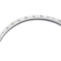 Pre Owned Bvlgari B.Zero1 18K Rose Gold & Steel Open Cuff Bracelet 