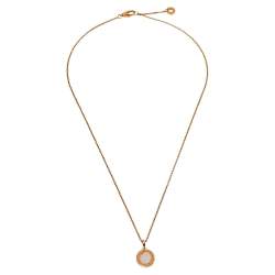 Pre Owned Bvlgari Bvlgari Mother of Pearl 18K Rose Gold Pendant Necklace