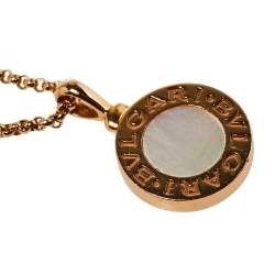 Pre Owned Bvlgari Bvlgari Mother of Pearl 18K Rose Gold Pendant Necklace