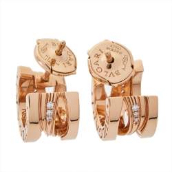 Pre Owned Bvlgari B.Zero1 Design Legend Diamond 18K Rose Gold Earrings