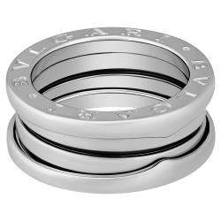 Pre Owned Bvlgari 18K White Gold B.Zero1 3 Band Ring Size EU 52