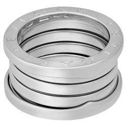 Pre Owned Bvlgari 18K White Gold B.Zero1 4 Band Ring Size EU 52.5