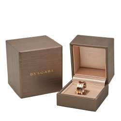 Pre Owned Bvlgari B.zero1 18K Three Tone Gold Three-Band Ring Size 54