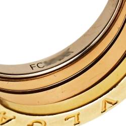 Pre Owned Bvlgari B.zero1 18K Three Tone Gold Three-Band Ring Size 54