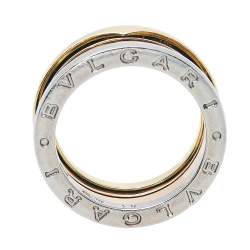 Pre Owned Bvlgari B.zero1 18K Three Tone Gold Three-Band Ring Size 54