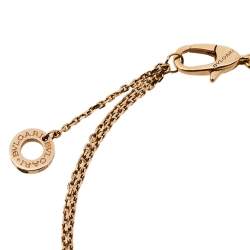 Pre Owned Bvlgari Divas' Dream Pavè Diamond 18k Rose Gold Charm Bracelet