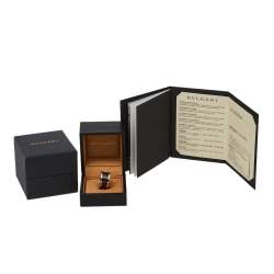 Pre Owned Bvlgari B.Zero1 Black Ceramic 18K Rose Gold 4-band Ring Size 53