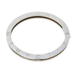 Pre Owned Bvlgari B.zero1 Stainless Steel & 18k Rose Gold Bangle