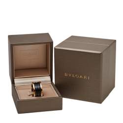 Pre Owned Bvlgari B.Zero1 4-Band Black Ceramic 18K Rose Gold Band Ring Size 55