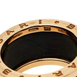 Pre Owned Bvlgari B.Zero1 4-Band Black Ceramic 18K Rose Gold Band Ring Size 55