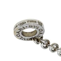 Pre Owned Bvlgari Cerchi Black Ceramic 18K White Gold Pendant Necklace