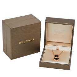 Pre Owned Bvlgari B.Zero1 Black Ceramic 18K Rose Gold Pendant Necklace