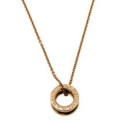 Pre Owned Bvlgari B.Zero1 Black Ceramic 18K Rose Gold Pendant Necklace