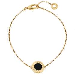 Pre Owned Bvlgari Onyx 18K Yellow Gold Bracelet