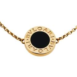 Pre Owned Bvlgari Onyx 18K Yellow Gold Bracelet