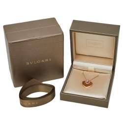 Pre Owned Bvlgari Cuore Diamond 18K Rose Gold Pendant Necklace