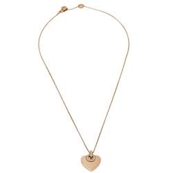 Pre Owned Bvlgari Cuore Diamond 18K Rose Gold Pendant Necklace