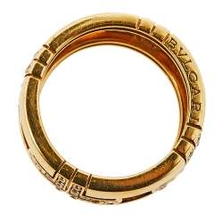 Bvlgari Parentesi Diamond 18K Yellow Gold Wide Band Ring Size 52