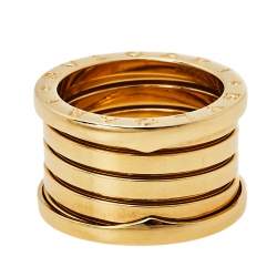 Pre Owned Bvlgari B.Zero1 18k Yellow Gold Five Band Ring Size 52