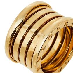 Pre Owned Bvlgari B.Zero1 18k Yellow Gold Five Band Ring Size 52