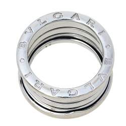 Pre Owned Bvlgari B.Zero1 18K White Gold Four Band Ring Size 51