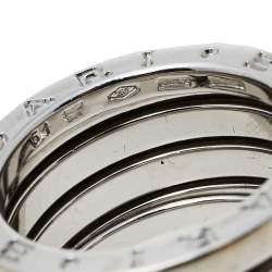 Pre Owned Bvlgari B.Zero1 18K White Gold Four Band Ring Size 51