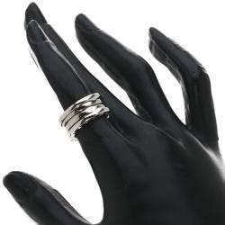 Pre Owned Bvlgari B.Zero1 3-Band 18K White Gold Ring Size EU 48