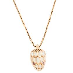 Pre Owned Bvlgari Serpenti Seduttori Amethyst 18K Rose Gold Pendant Necklace