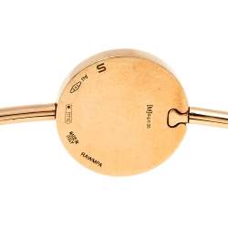 Pre Owned Bvlgari Classic Malachite 18K Rose Gold Narrow Bangle Bracelet