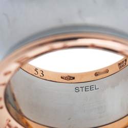 Pre Owned Bvlgari B.Zero1 Anish Kapoor 18K Rose Gold & Steel Band Ring Size 53