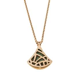 Pre Owned Bvlgari Divas’ Dream Turquoise Diamond 18K Rose Gold Pendant Necklace