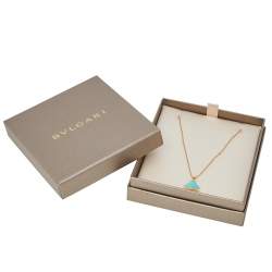 Pre Owned Bvlgari Divas’ Dream Turquoise Diamond 18K Rose Gold Pendant Necklace