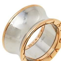 Pre Owned Bvlgari B.Zero1 Anish Kapoor 18K Rose Gold & Steel Band Ring Size 55