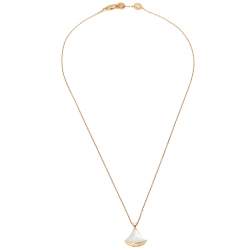 Pre Owned Bvlgari Divas' Dream Diamond Mother of Pearl 18K Rose Gold Pendant Necklace