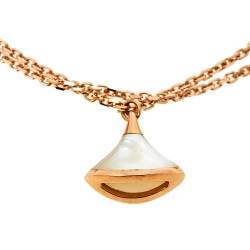 Pre Owned Bvlgari Divas' Dream Mother of Pearl 18K Rose Gold Bracelet M/L