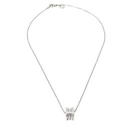 Pre Owned Bvlgari B.Zero1 3-Band 18K White Gold Band Pendant Necklace