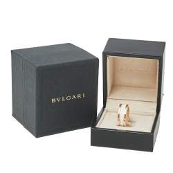Pre Owned Bvlgari B.Zero1 Ceramic 18K Rose Gold Two Band Ring Size 58