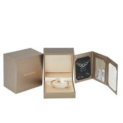 Pre Owned Bvlgari Serpenti Rubelite Diamond 18K Rose Gold Open Cuff Bracelet S