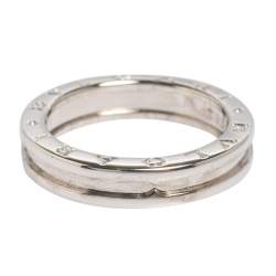 Pre Owned Bvlgari B.zero1 18K White Gold One-Band Ring Size EU 60