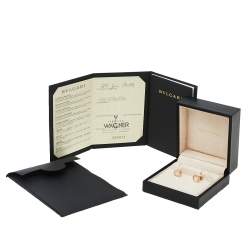 Pre Owned Bvlgari Bvlgari Mother of Pearl 18K Rose Gold Stud Earrings