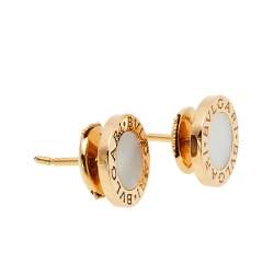 Pre Owned Bvlgari Bvlgari Mother of Pearl 18K Rose Gold Stud Earrings