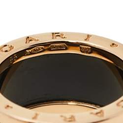 Pre Owned Bvlgari B.Zero1 4-Band Black Ceramic 18K Rose Gold Band Ring Size 55