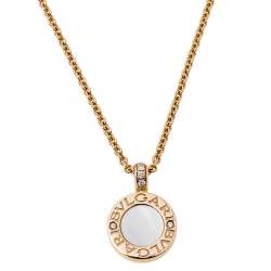 Pre Owned Bvlgari Bvlgari Diamond Onyx Mother of Pearl Pendant Necklace