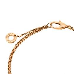 Pre Owned Bvlgari Divas' Dream Turquoise 18K Rose Gold Double Strand Bracelet SM