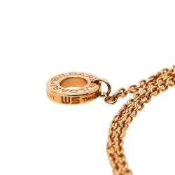 Pre Owned Bvlgari Divas' Dream Turquoise 18K Rose Gold Double Strand Bracelet SM