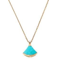 Pre Owned Bvlgari Divas’ Dream Turquoise Diamond 18K Rose Gold Pendant Necklace